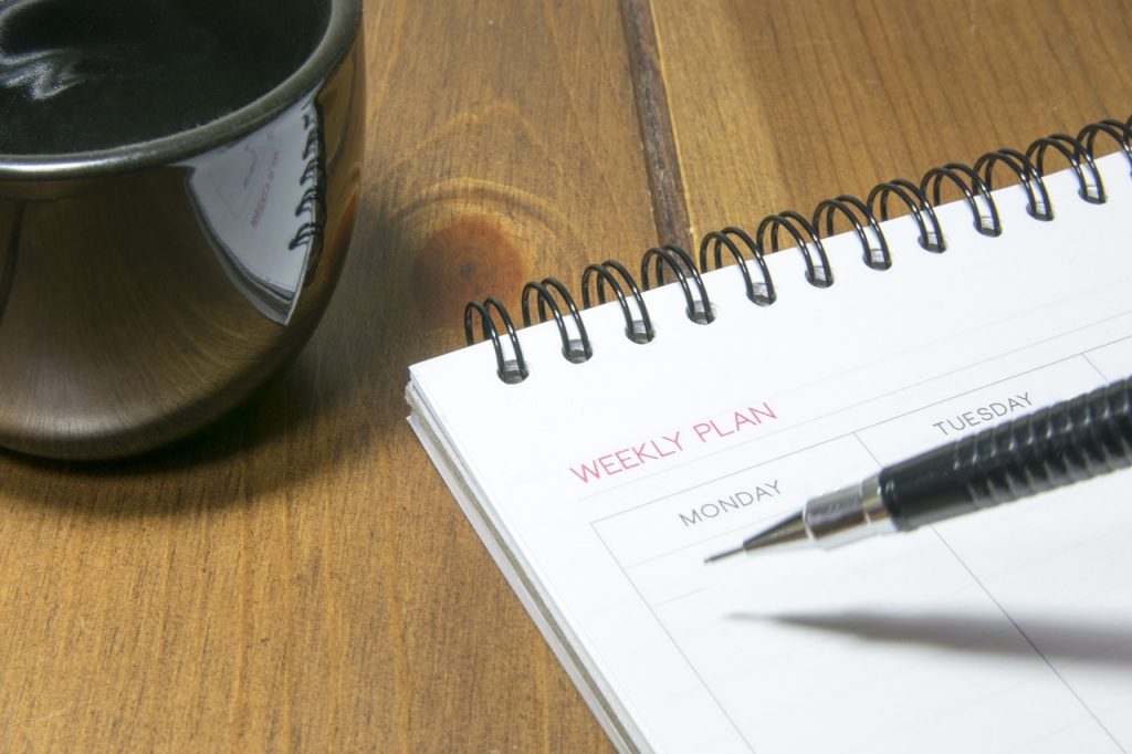 Calendar with Coffee Cup